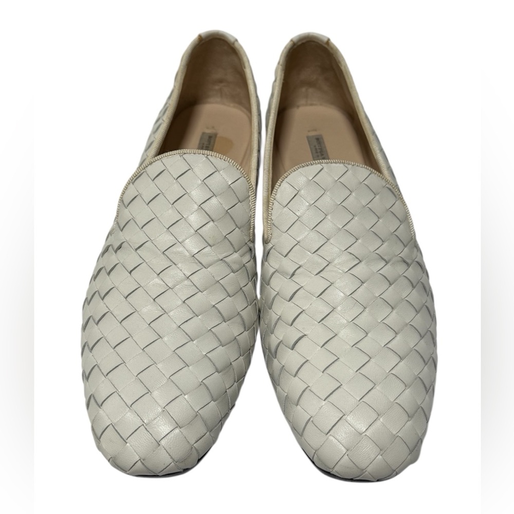 Bottega Veneta Intrecciato Woven Leather Smoking Slipper Loafer Flats